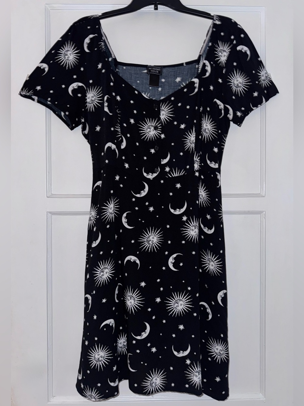 Midnight Hour Black Celestial Dress - Stars & Moons - Sz. Med